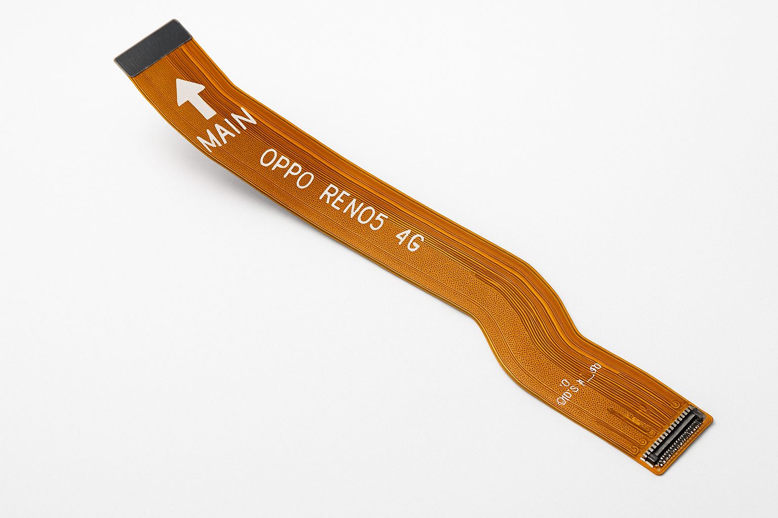 Angled view of Oppo Reno 5 4G Main Flex Cable showing flexibility