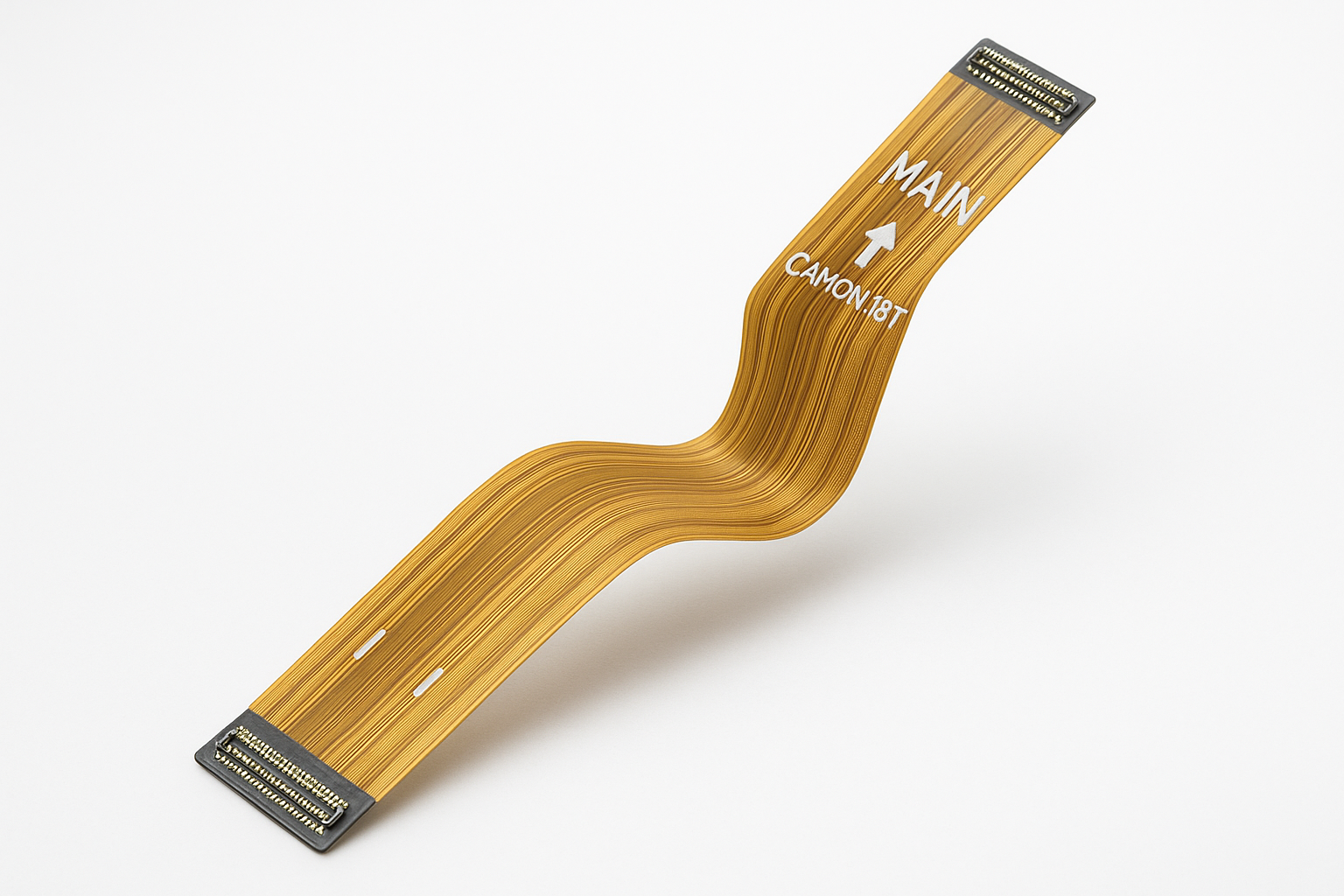 Angled view of Tecno Camon 18T Main Flex Cable showing flexibility