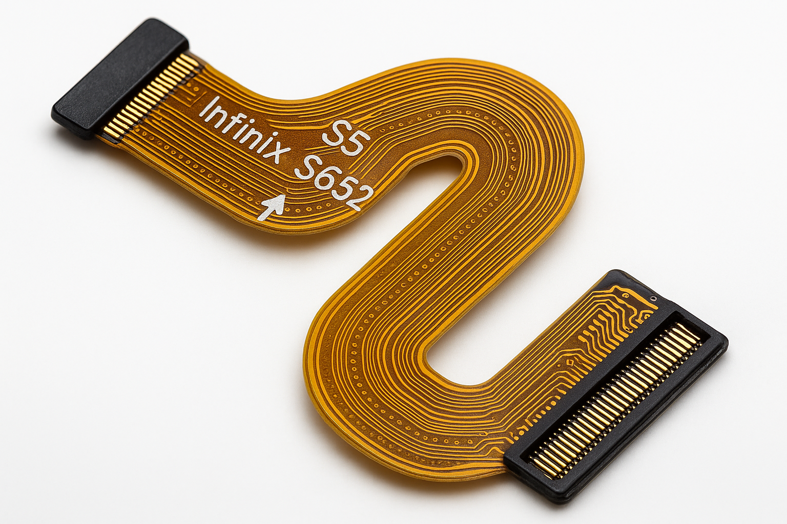 Close-up macro view of Infinix S5 X652 Main Flex Cable connectors