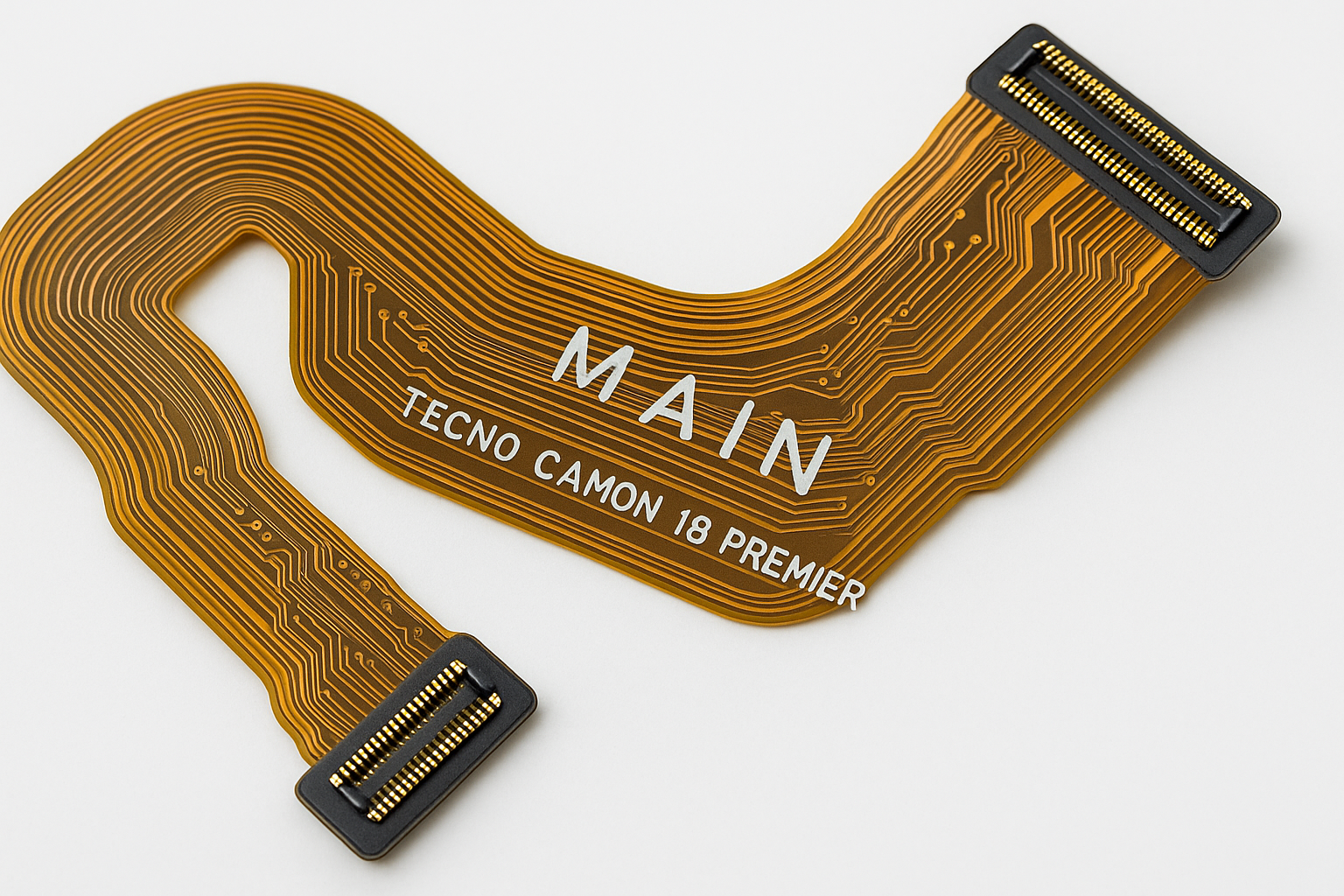 Macro close-up of Tecno Camon 18 Premier Main Flex Cable connectors