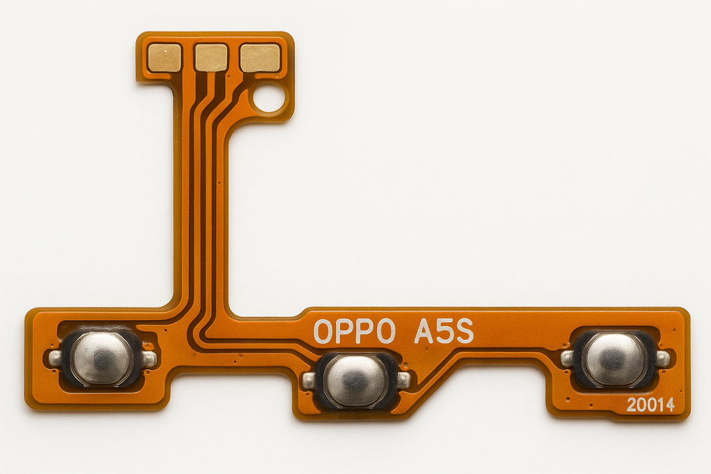 Professional product photo of Oppo A5S power on/off flex cable