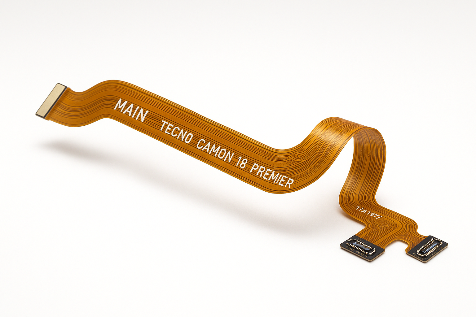 Side view of Tecno Camon 18 Premier Main Flex Cable showing flexibility